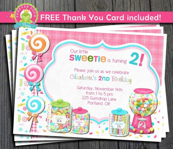 Sweet Shoppe Invitation / Sweet Shoppe Birthday / Sweet Shoppe Party / Sweet Shop Birthday / Sweet Shop Invitation Il_570xn