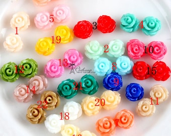 New Choose the Color 22colors 7mm Beautiful Mix Colorful Flower Resin Cabochon - (CAB-EQ)