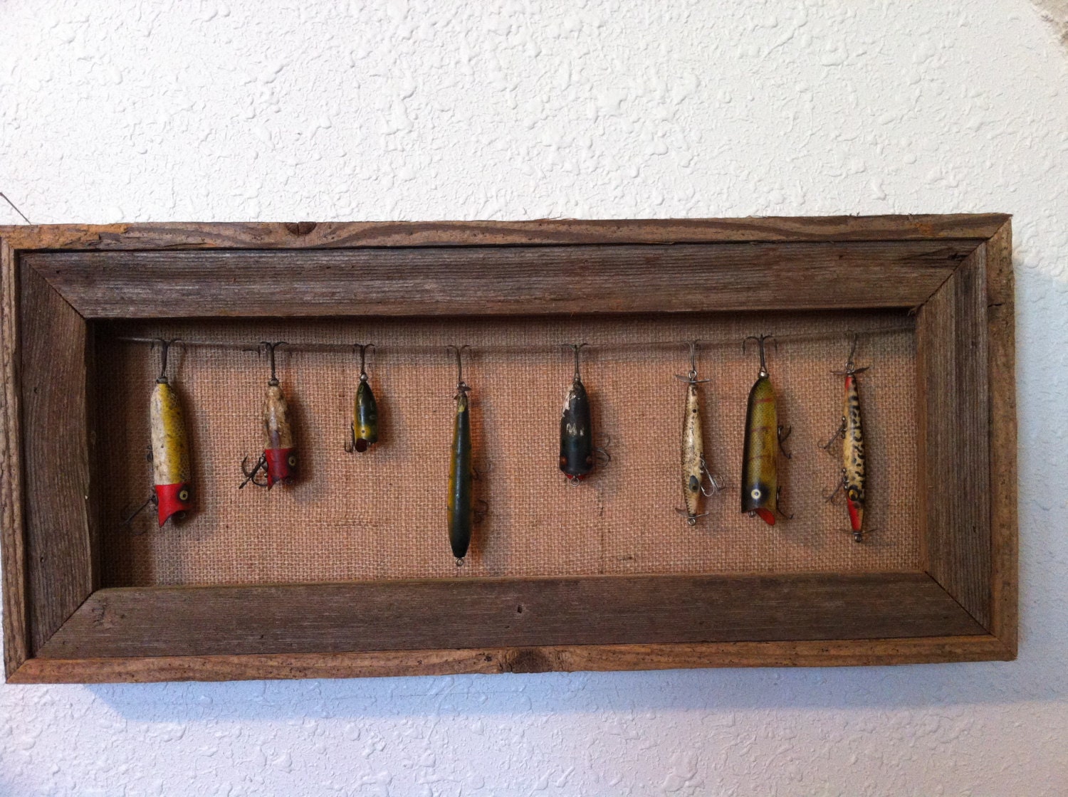 Rustic Fishing Lure Display Case