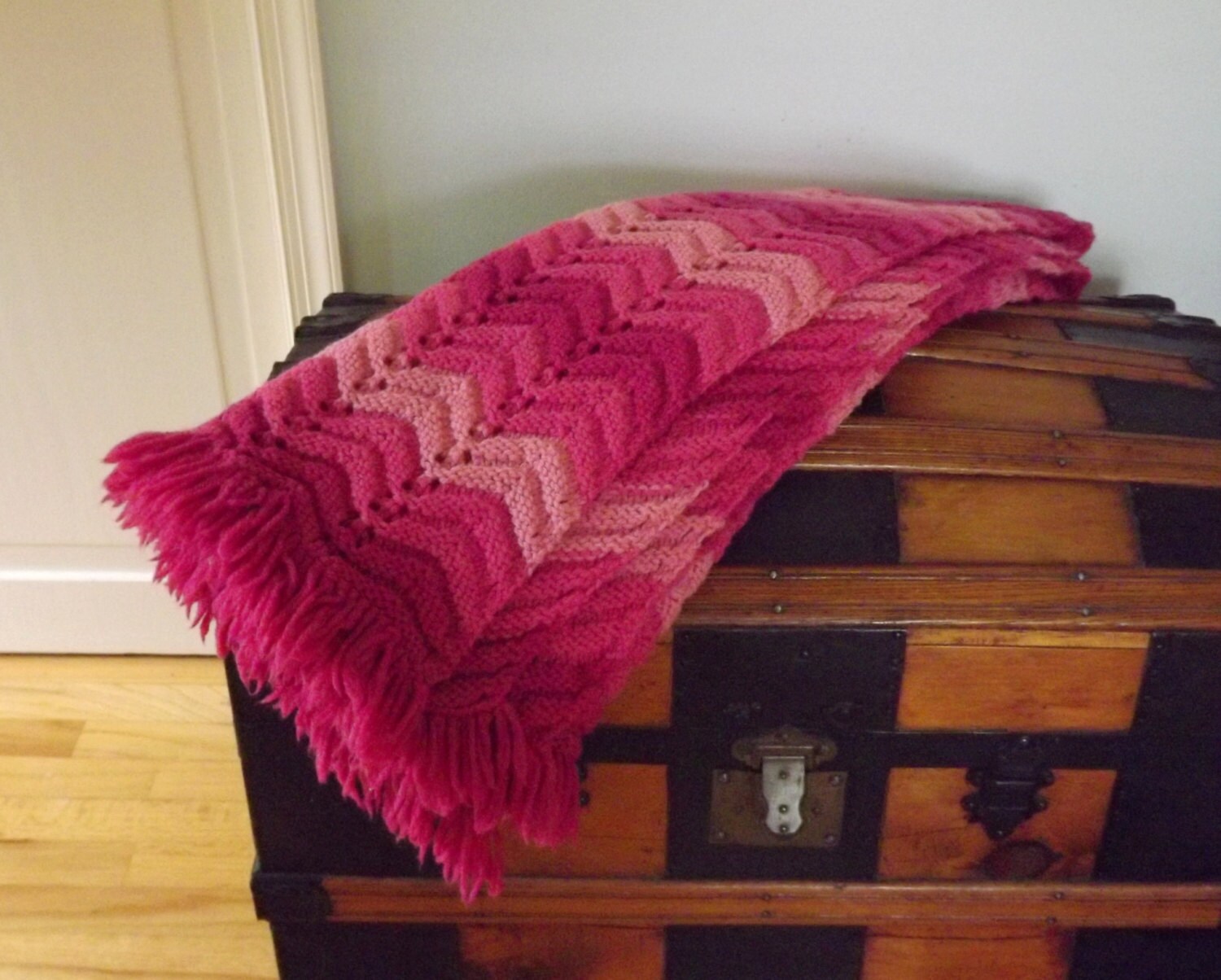 Crochet Afghan Throw Vintage Twin Bed Blanket by ForsythiaHill
