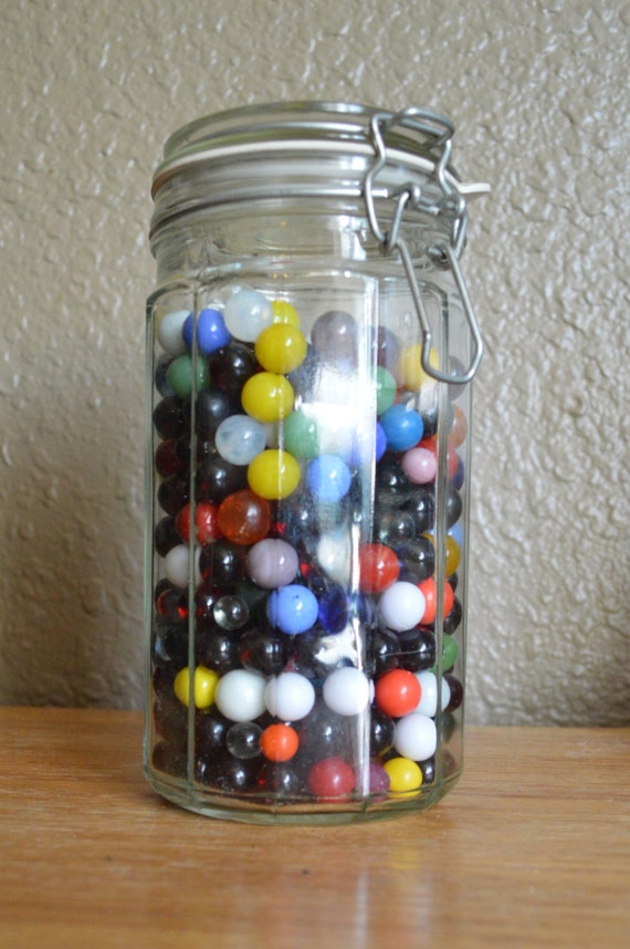 Jar of Marbles by CraftyHorseLady on Etsy