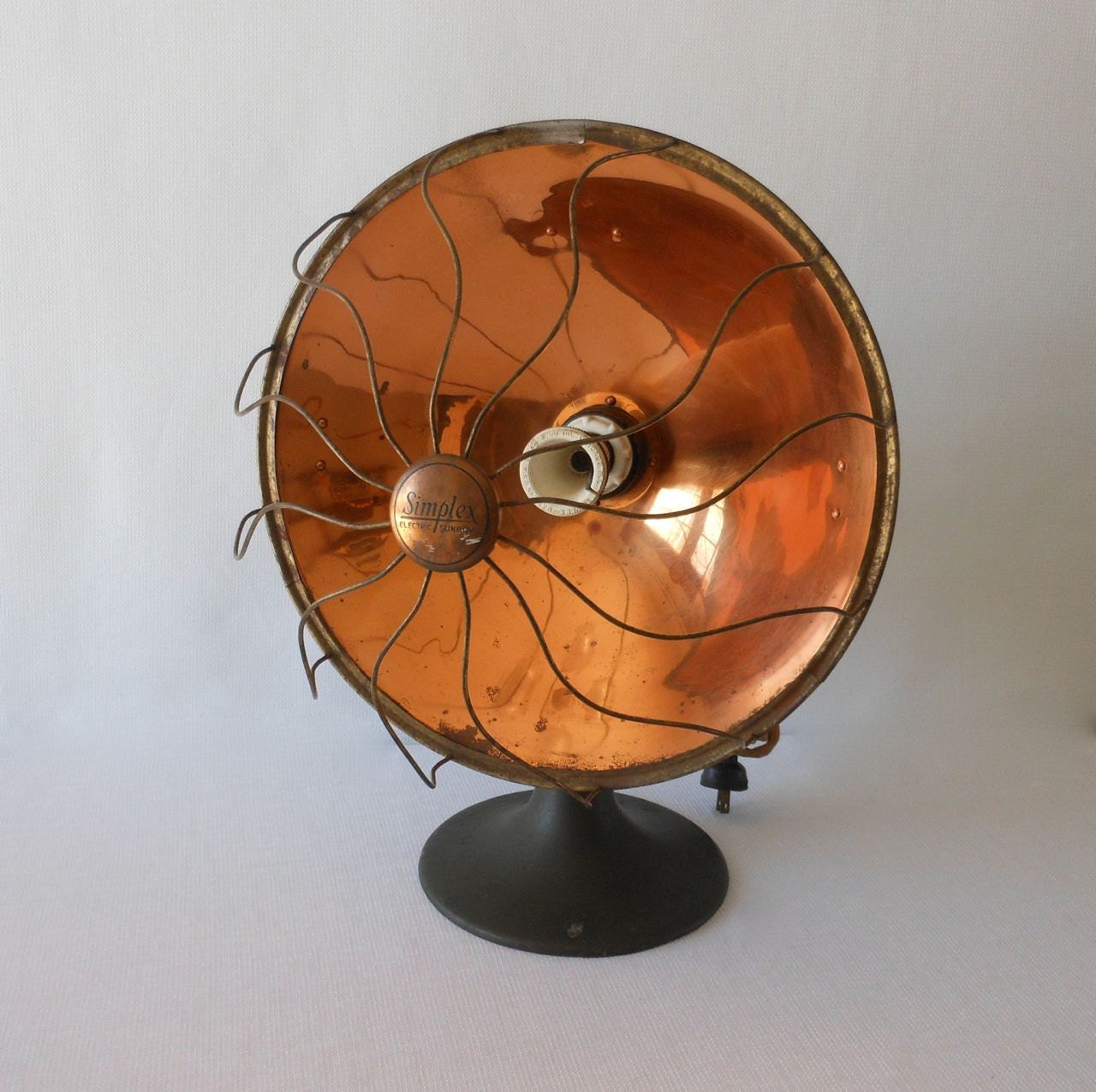 Antique Simplex Electric Copper Sun Bowl Heater by 2cool2toss