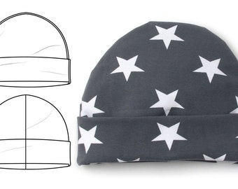 Baby beanie sewing pattern // pdf download // photo tutorial // preemie to 6T // #70
