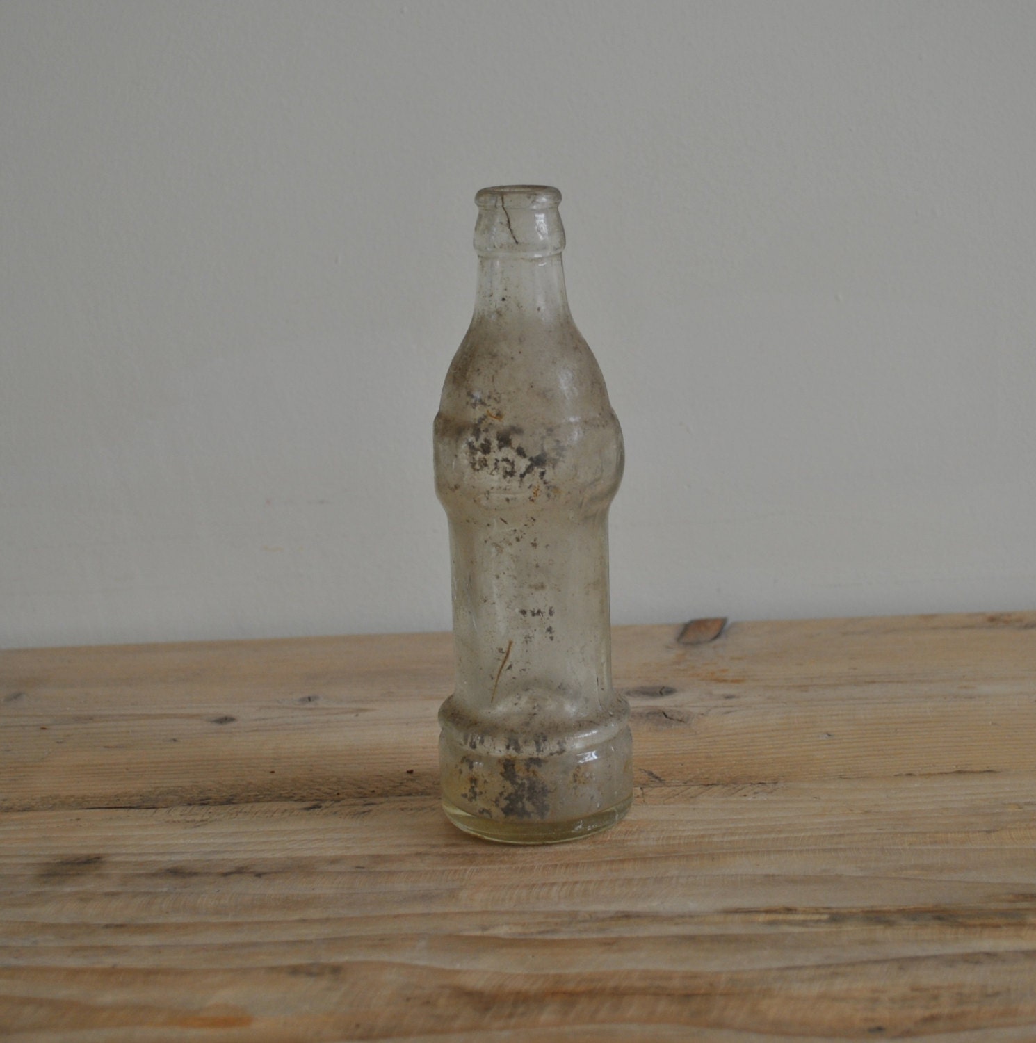 Vintage clear glass bottle Tizer