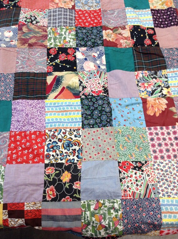 Hand Sewn 68 x 94 Quilt top needs to be finished