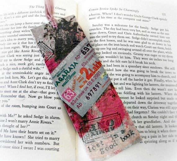 Paper Bookmark Indian Ephemera India Bookmark by LilyGraceInspired
