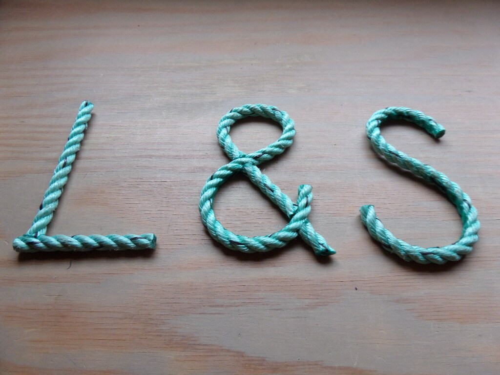 Alphabet Letters Rope Letters PERSONALIZE 4 INCH Nautical