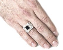 Mens diamond onyx rings