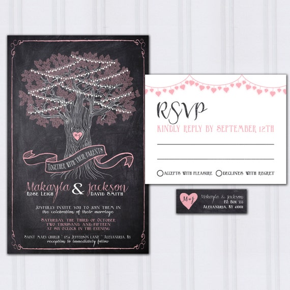String Light Wedding Invitations Tree Wedding Invites