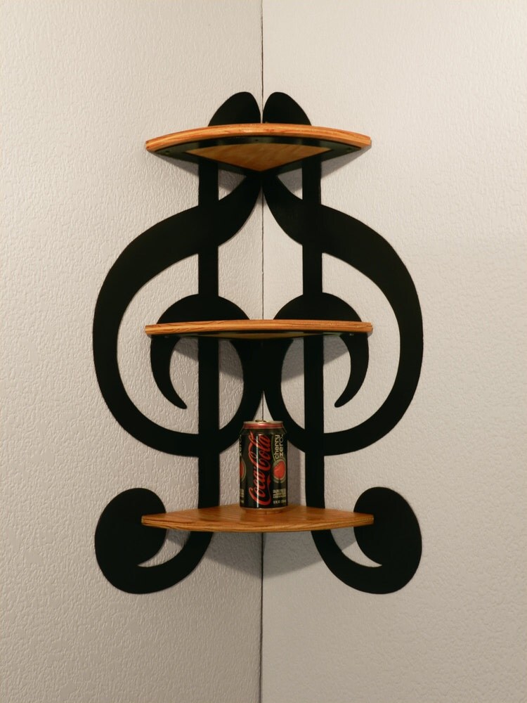Treble Clef Design Corner Shelf by SunsetMetalworks on Etsy
