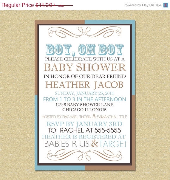 ON SALE Custom Western Baby Shower Invitation (Boy or Girl) Il_570xn