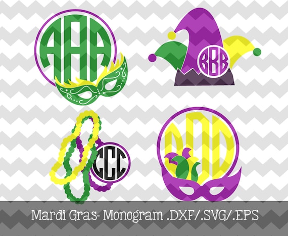 Download Mardi Gras Monogram Frames .DXF/.SVG/.EPS File for use with
