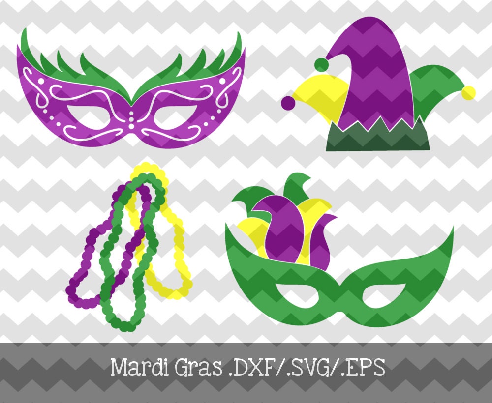 Download Mardi Gras .DXF/.SVG/.EPS File for use with your Silhouette
