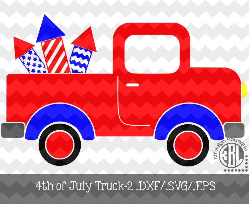 4th of July Truck-2 Design .DXF/.SVG/.EPS Files for use with