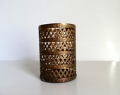 vintage filigree gold vase . vintage filigree decor . vintage gold filigree vase . shabby decor . gold vase . gold filigree storage