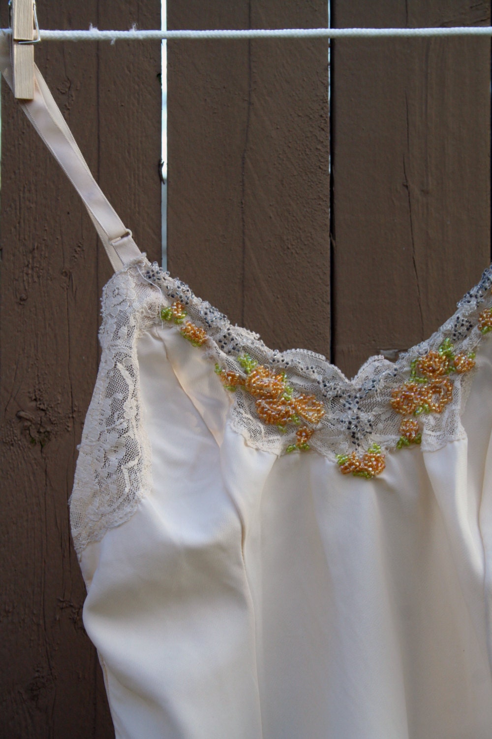 Beaded Vintage Lace Camisole // Lingerie // Hand sewn // sexy