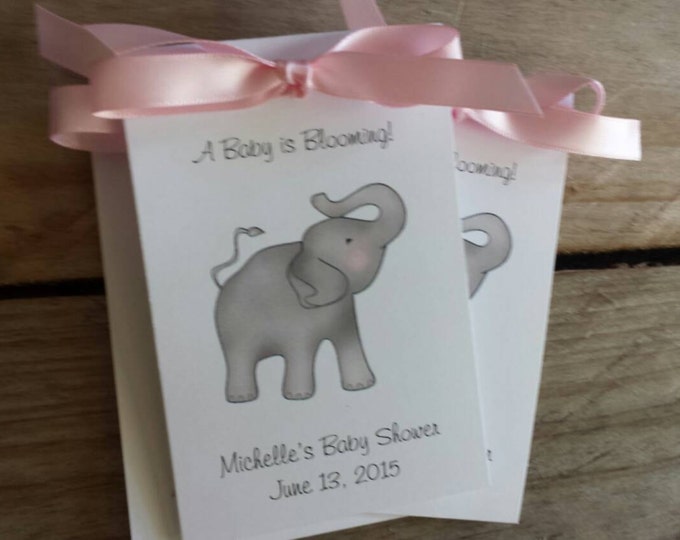 Elephant Baby Shower Flower Seed Packets Baby Sprinkle Jungle Circus Animals SALE CIJ Christmas in July
