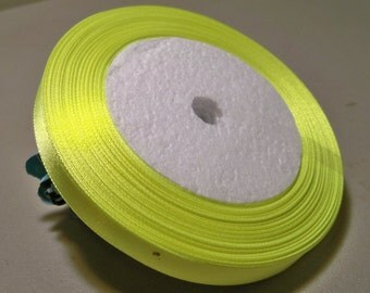 Bright Yellow Satin Ribbon-3/8"-10mm-10 YDS #R031