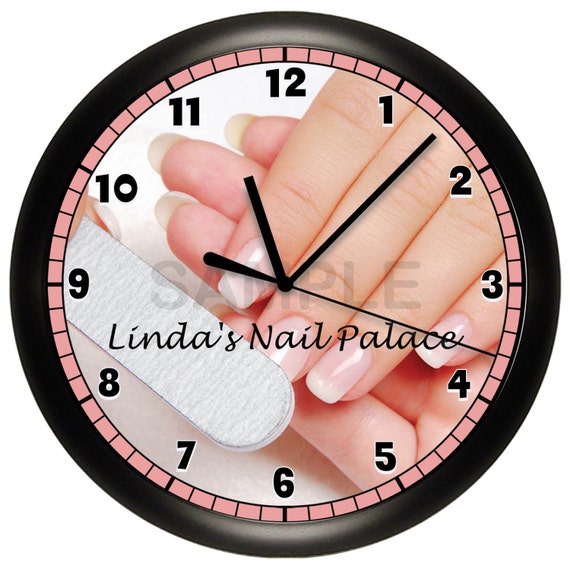 Personalized Custom Nail Salon Wall Clock Manicure Pedicure