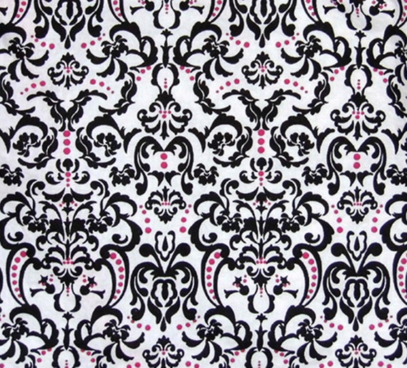 Damask Pink Fabric Black Fabric White Fabric Fabric
