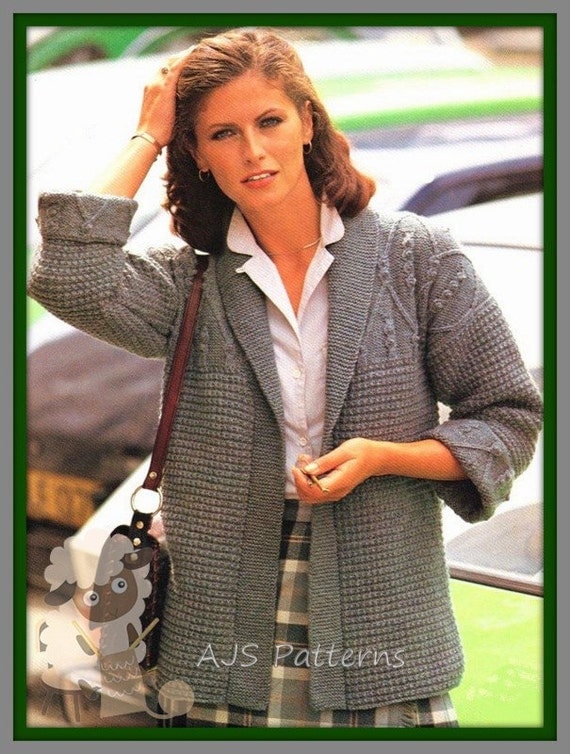 PDF Knitting Pattern For Edge To Edge Jacket Instant