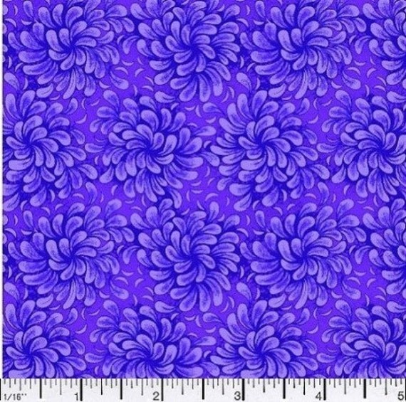 Purple Flower Fabric for MDG Fabrics/Floral by JacobandChloesLLC