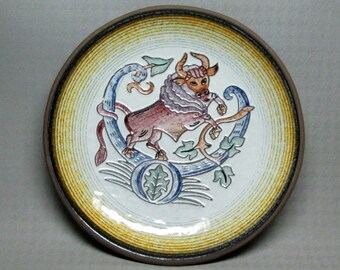 Kellinghusen horoscope / zodiac plate TAURUS trench germany