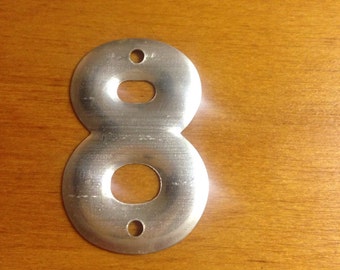 Vintage industrial metal number 8 old metal number