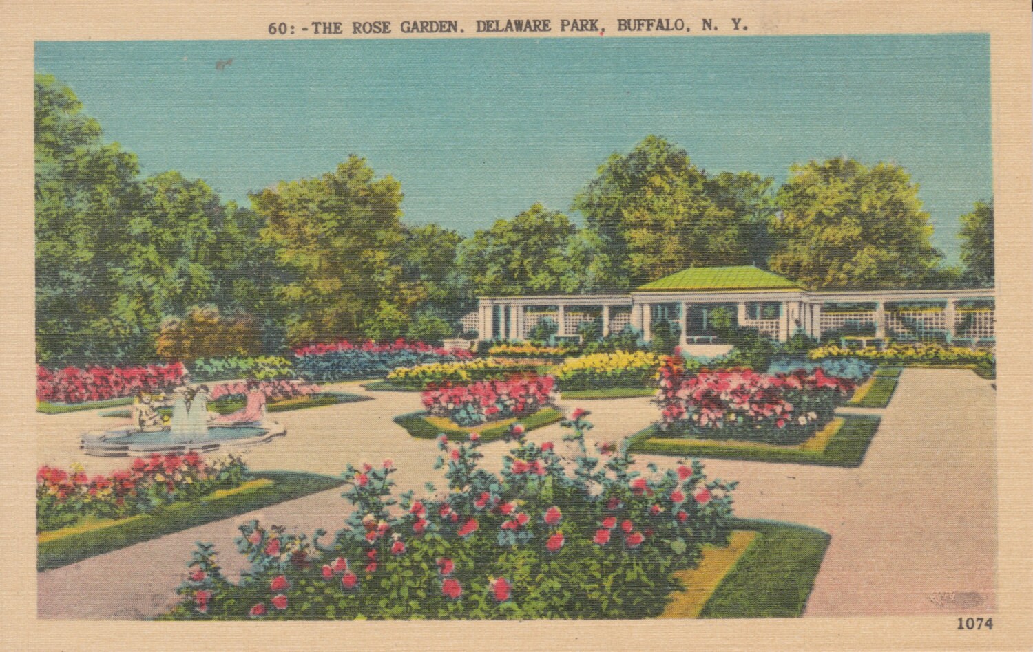 The Rose Garden Delaware Park Buffalo New York Vintage