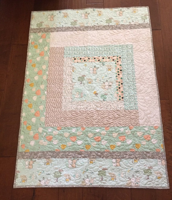 Baby log cabin quilt kit and pattern by Threaded Pear