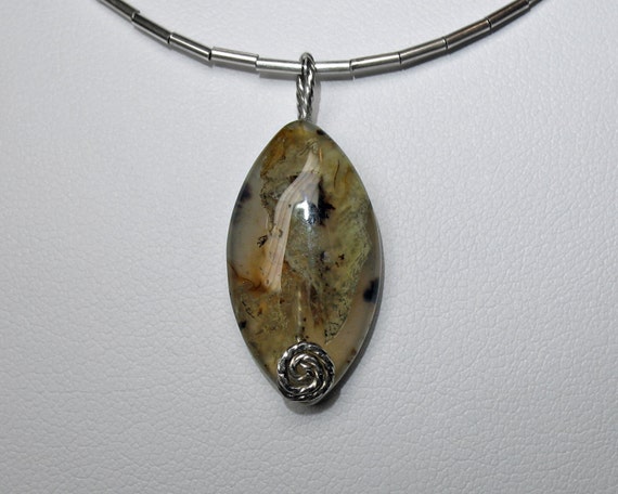 Montana Yellowstone Agate Liquid Silver Necklace by JReneau