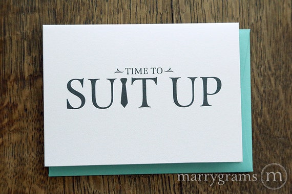 Time to Suit Up Will You Be My Groomsman Card Best Man