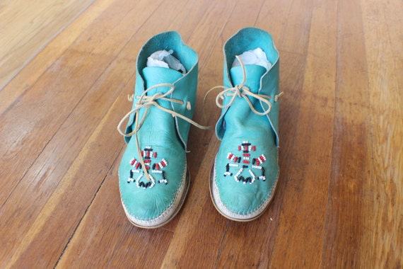 moccasins turquoise