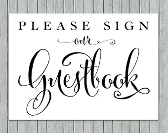 Items Similar To Sign Our Guestbook Printable In Black Wedding Printable Guestbook On Etsy Sign Our Guestbook Free Template