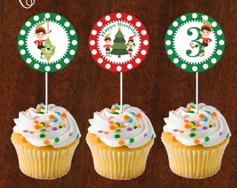 Elf cupcake toppers | Etsy
