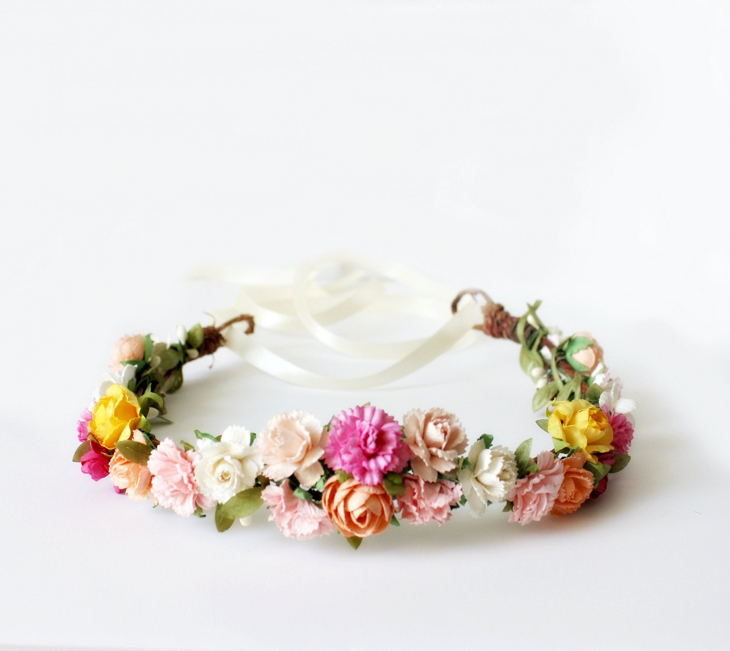 Spring Floral Crown flower crown Woodland Spring by rosesandlemons