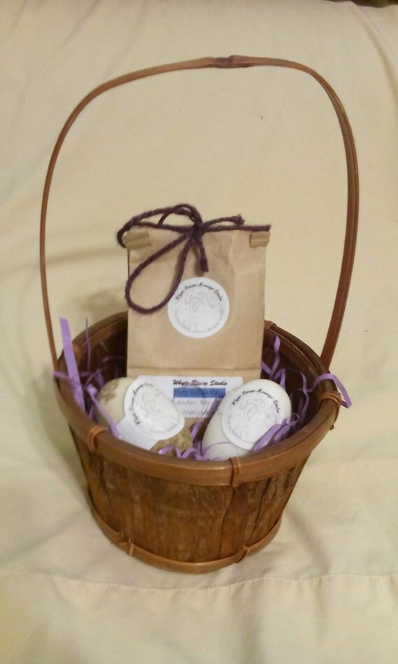 Items similar to Gift Basket, 2 Aromatherapy Shea Butter Soaps and