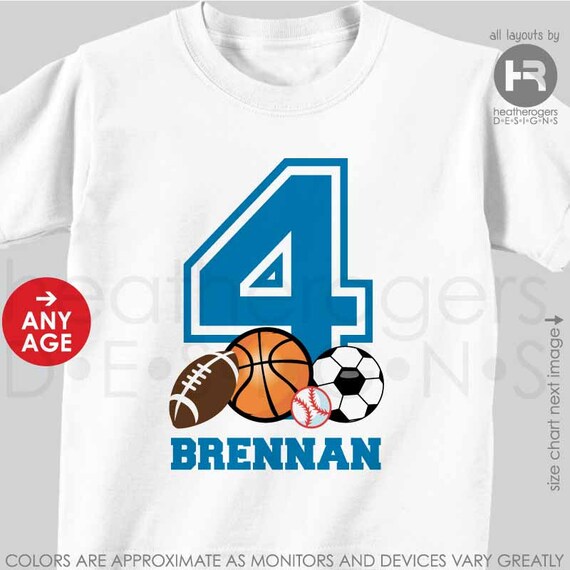 Sports Birthday Shirt or Bodysuit Personalized Sports