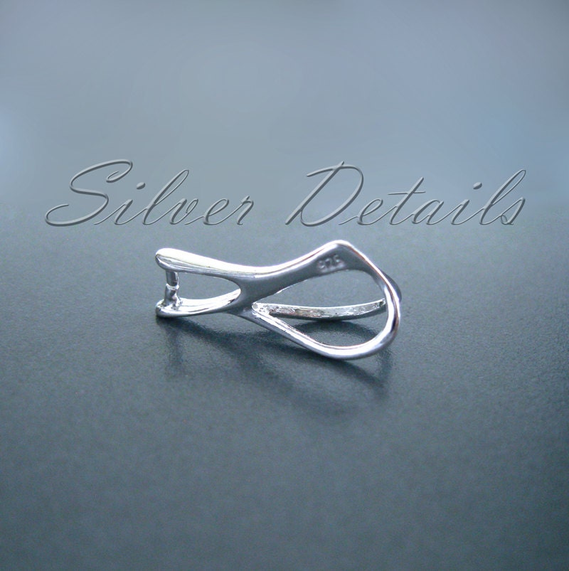 Sterling Silver Pinch Bail for Pendant for Swarovski Crystals