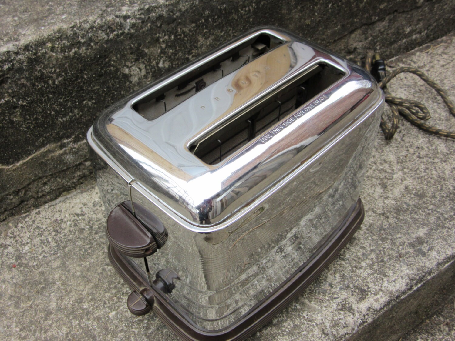 Vintage Chrome Toaster Metal 1950s Era Retro Kitchen Appliance