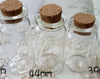 Round Small Glass Vials / Small Glass Jars with Corks (aua nn nu)