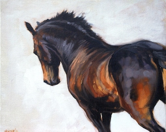 Beautiful Equine horse art LE dressage movement based print 'Equus I' from an original oil on board sketch individually signed