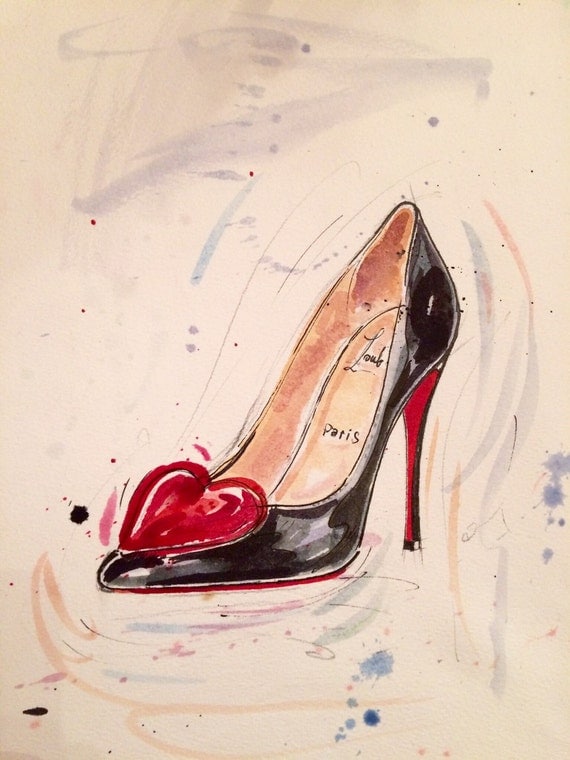 FINE ART PRINT A4 Shoe painting Christian by LauraAndrewArt