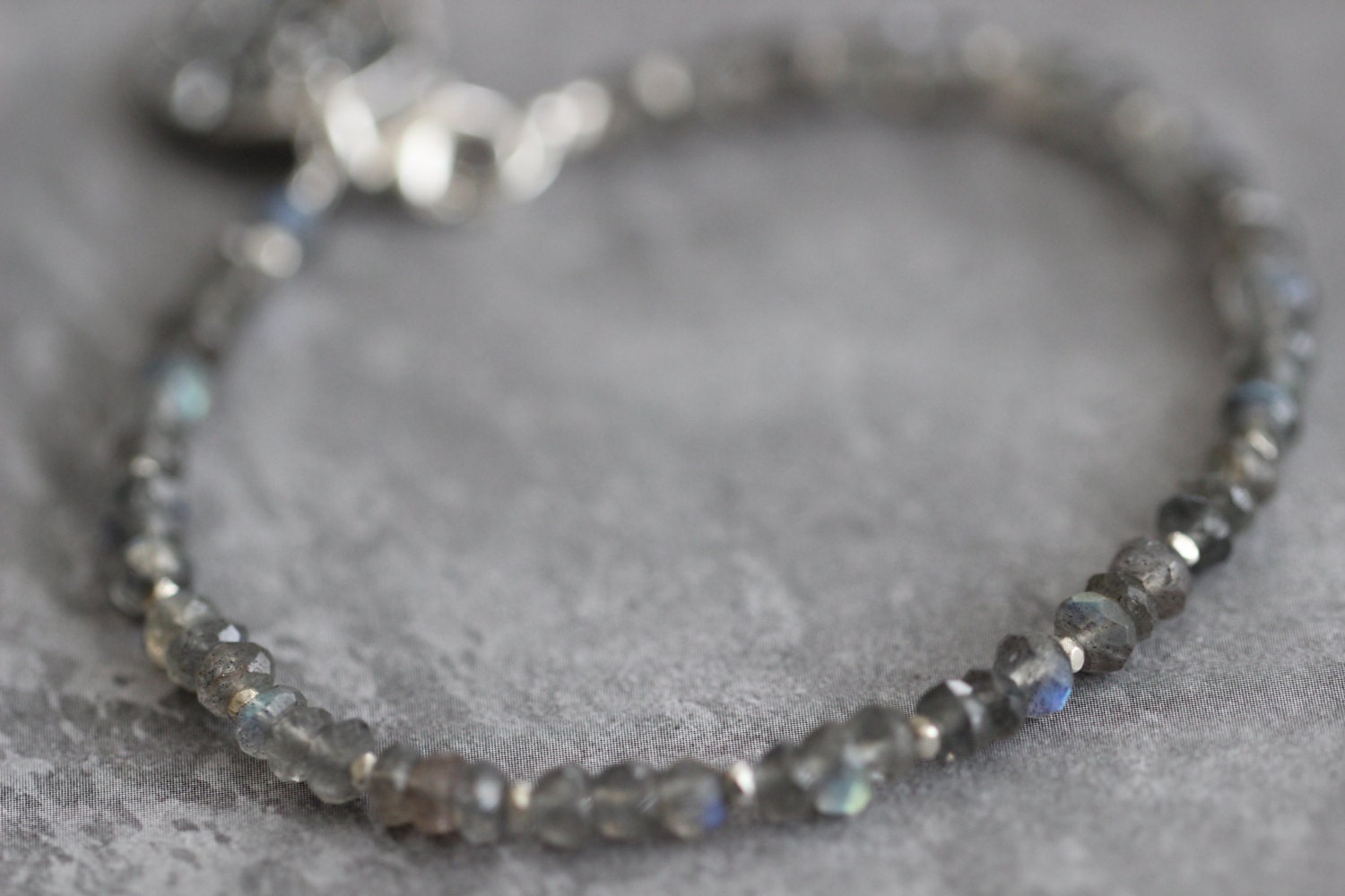 Labradorite Bracelet Beaded Bracelet Gemstone Bracelet 4mm