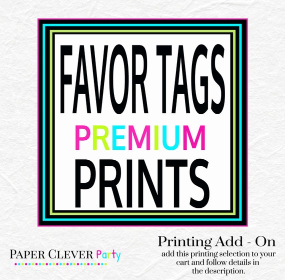 Printed favor party tags 2 inch round -- Premium paper 2 inch square tags -- baby shower, birthday, bridal shower Il_570xn
