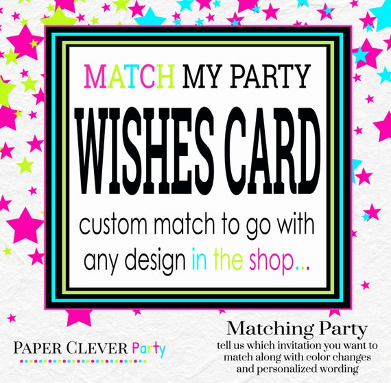 Matching wishes for baby shower -- custom color wishes -- baby shower wishes digital file Il_570xn