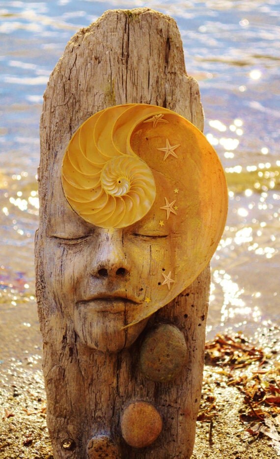 5 x 8 Print - Art Card, Dreams, Shell Beach Art, Sculpture by Shaping Spirit