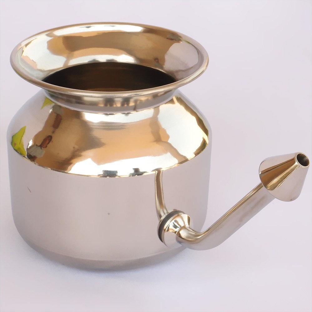 Handcrafted stainless steel neti pot