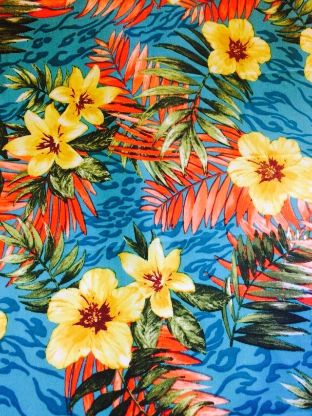 Multicolor Hawaiian  floral print  100 polyester peach skin