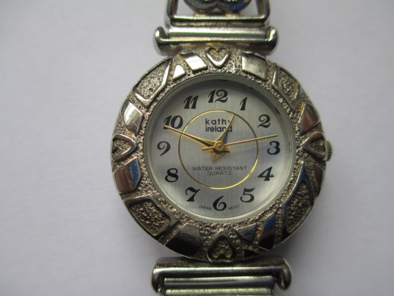 Vintage Kathy Ireland Ladies watch, silver tone used fair condition
